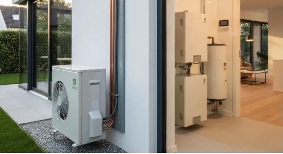 Sistema combinado de aerotermia con placas solares en vivienda