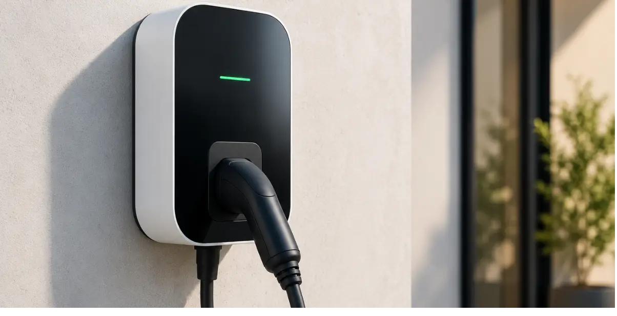 Cargador wallbox instalado en vivienda particular para coche eléctrico